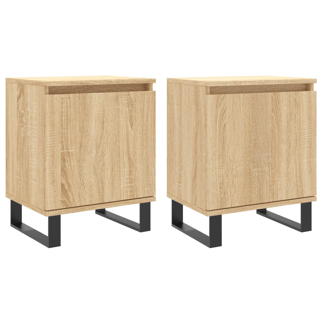 Bedside Cabinets 2 pcs Sonoma Oak 40x30x50 cm Engineered Wood