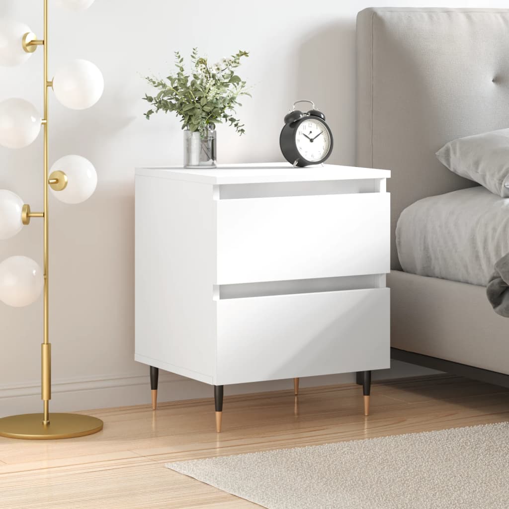 Bedside Cabinet White 40x35x50 cm Engineered Wood