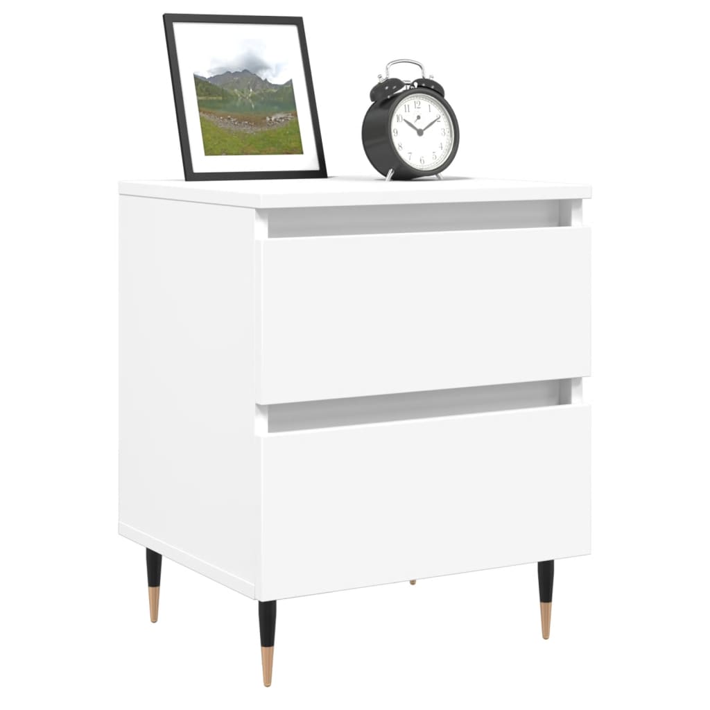 Bedside Cabinets 2 pcs White 40x35x50 cm Engineered Wood