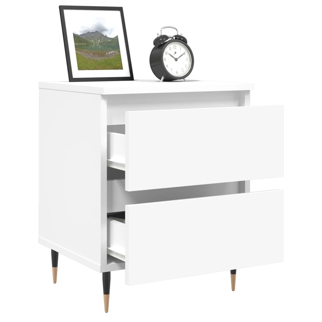 Bedside Cabinets 2 pcs White 40x35x50 cm Engineered Wood