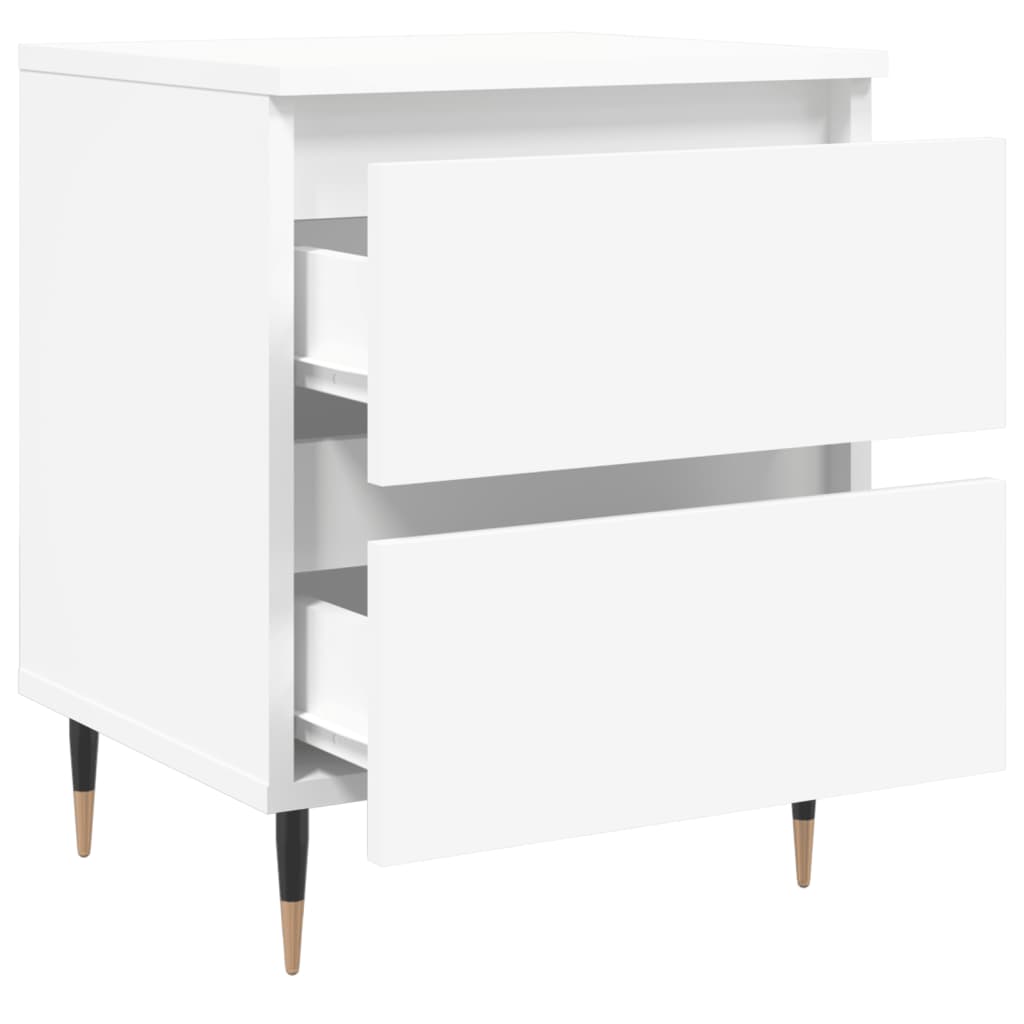 Bedside Cabinets 2 pcs White 40x35x50 cm Engineered Wood