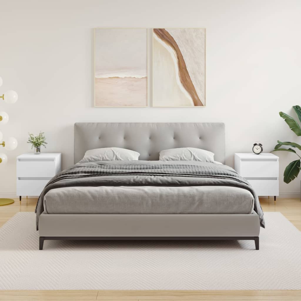 Bedside Cabinets 2 pcs White 40x35x50 cm Engineered Wood