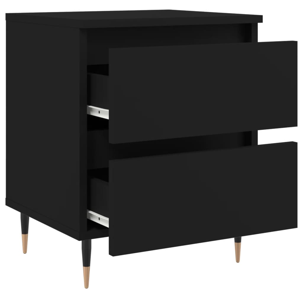 Bedside Cabinet Black 40x35x50 cm Engineered Wood