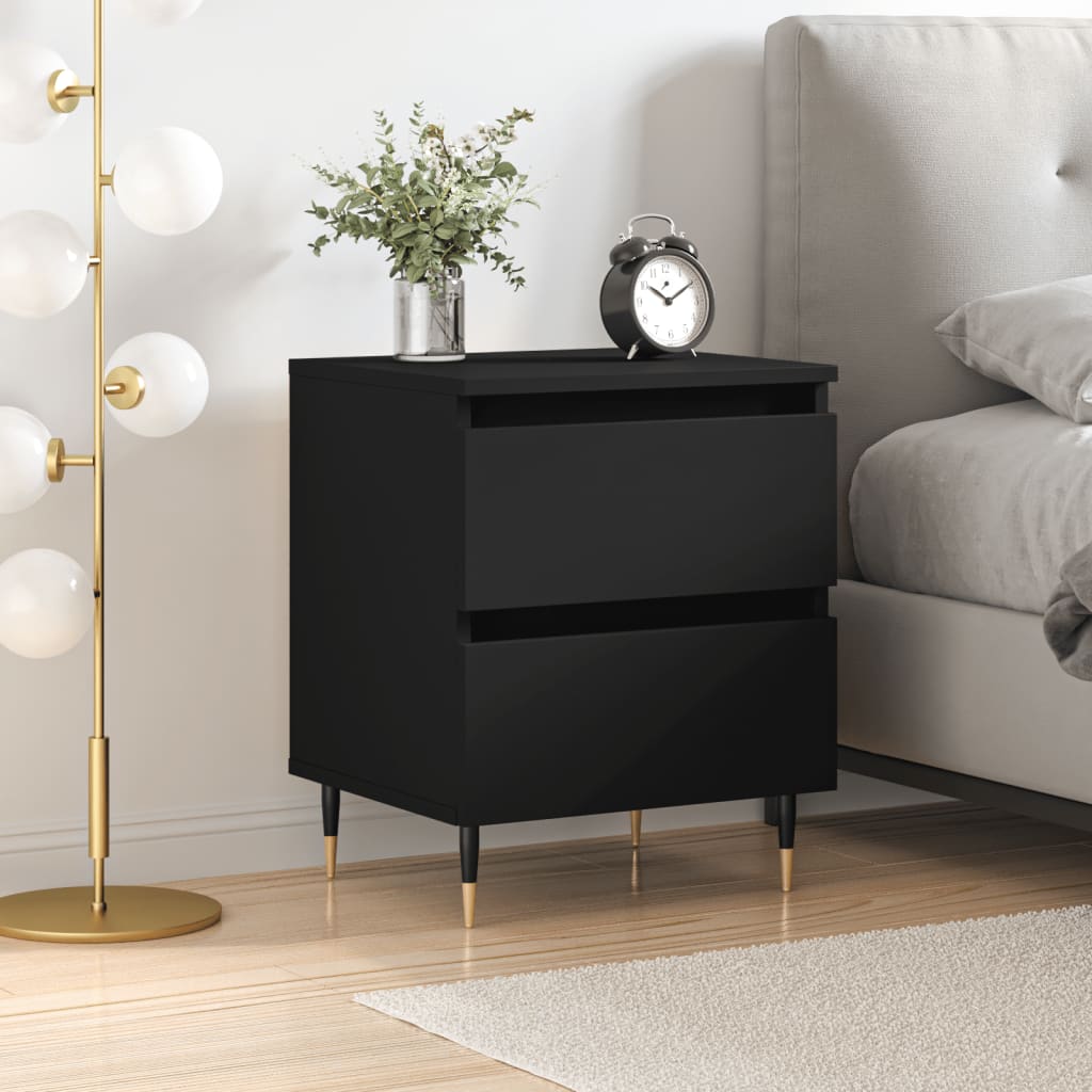 Bedside Cabinet Black 40x35x50 cm Engineered Wood