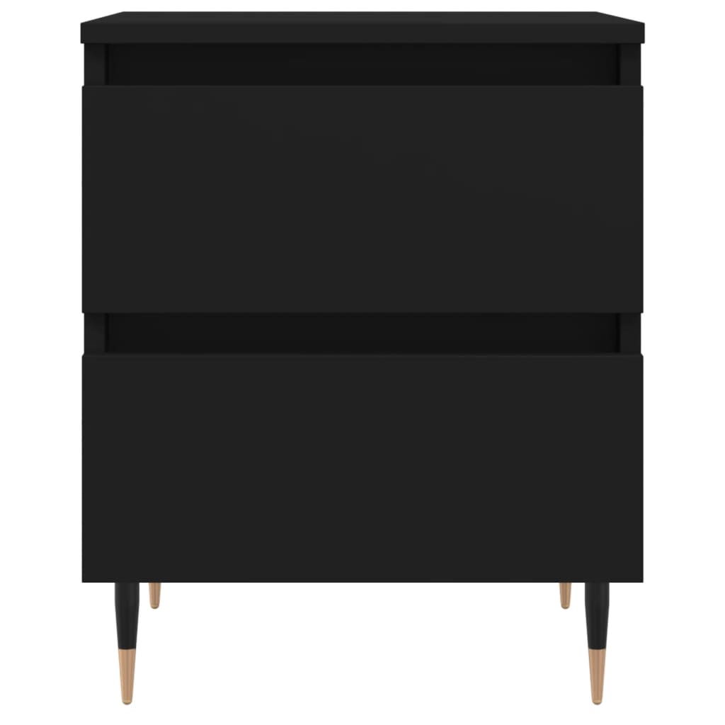 Bedside Cabinets 2 pcs Black 40x35x50 cm Engineered Wood