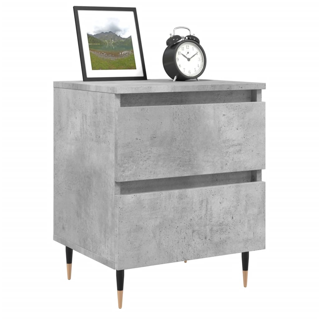 Bedside Cabinet Concrete Grey 40x35x50 cm Engineered Wood