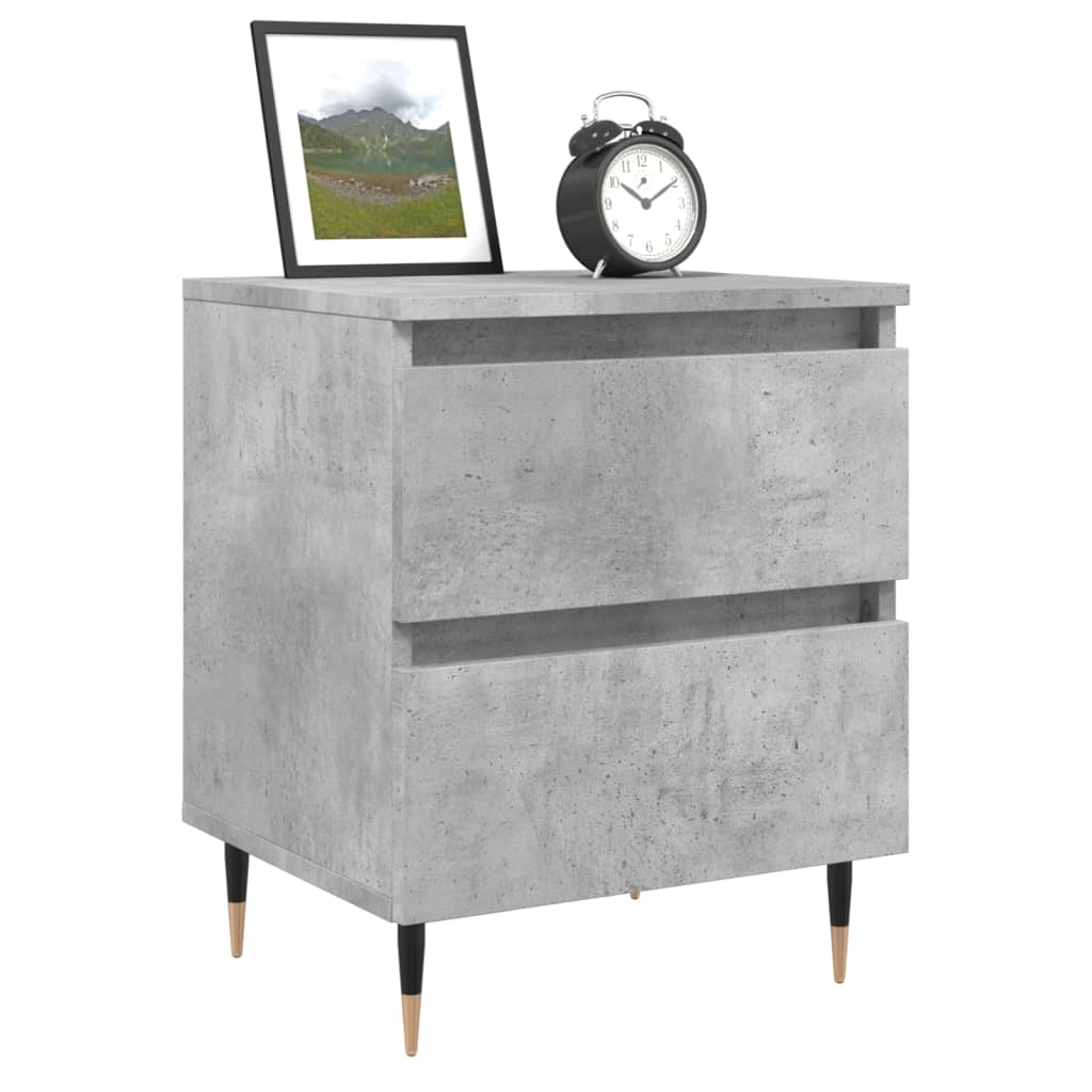 Bedside Cabinets 2 pcs Concrete Grey 40x35x50 cm Engineered Wood