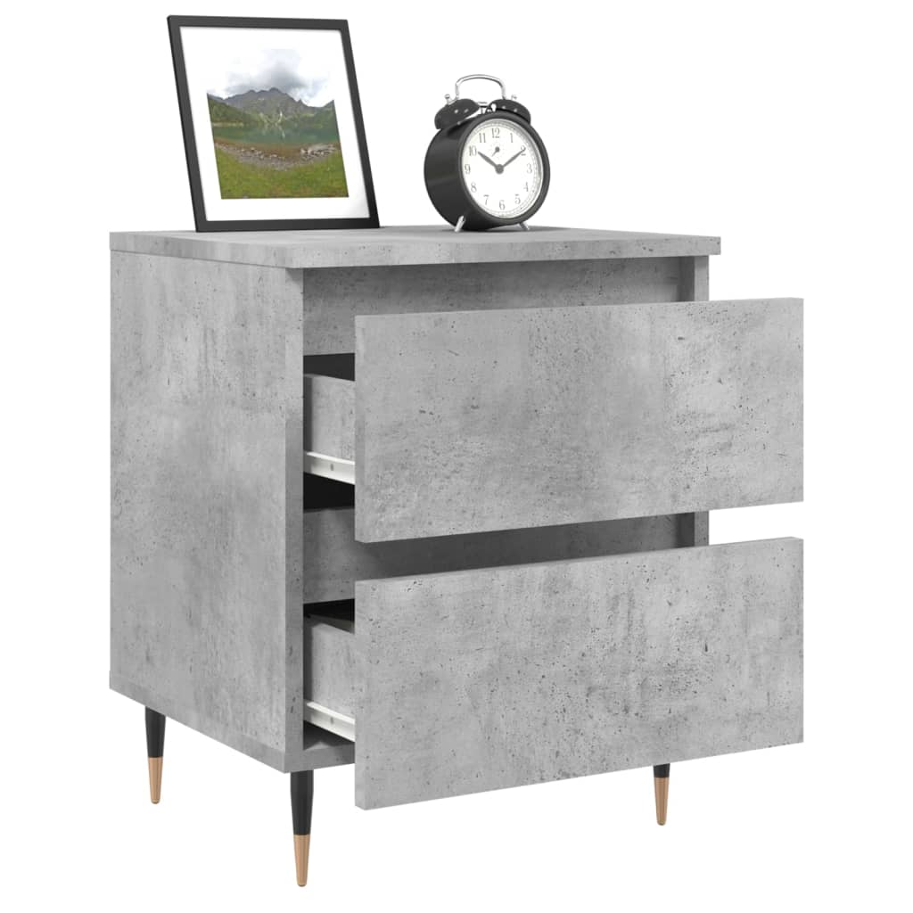 Bedside Cabinets 2 pcs Concrete Grey 40x35x50 cm Engineered Wood