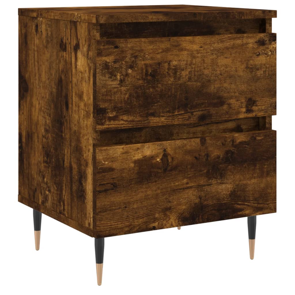 Bedside Cabinet Smoked Oak 40x35x50 cm Engineered Wood