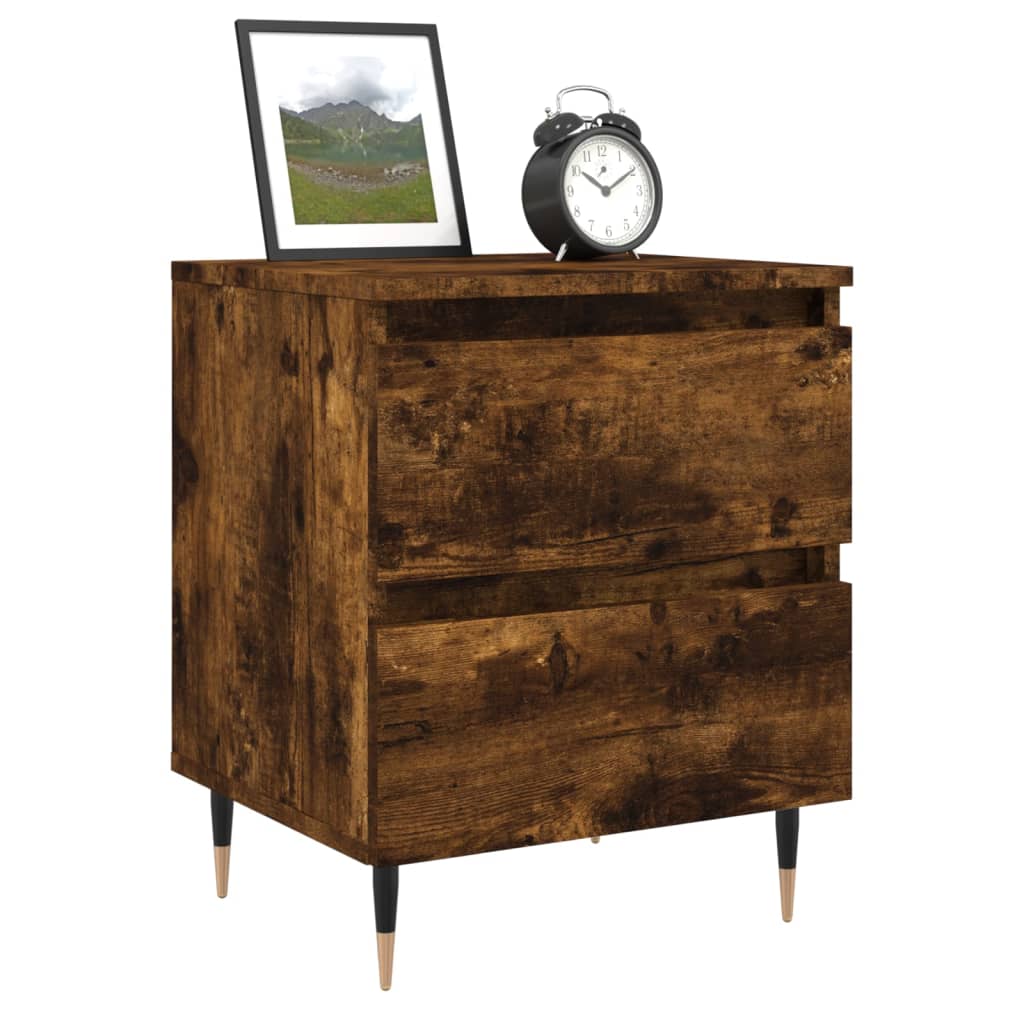 Bedside Cabinet Smoked Oak 40x35x50 cm Engineered Wood