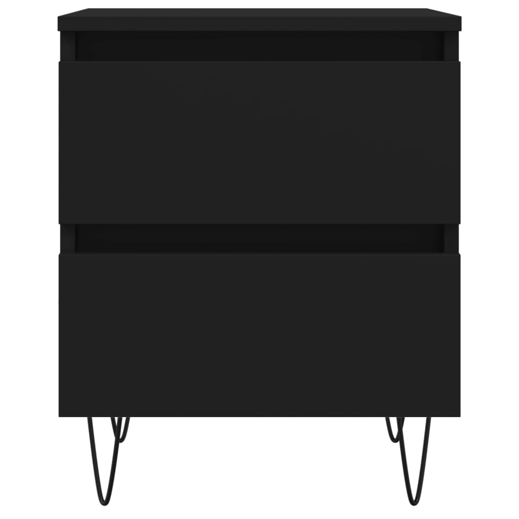 Bedside Cabinets 2 pcs Black 40x35x50 cm Engineered Wood