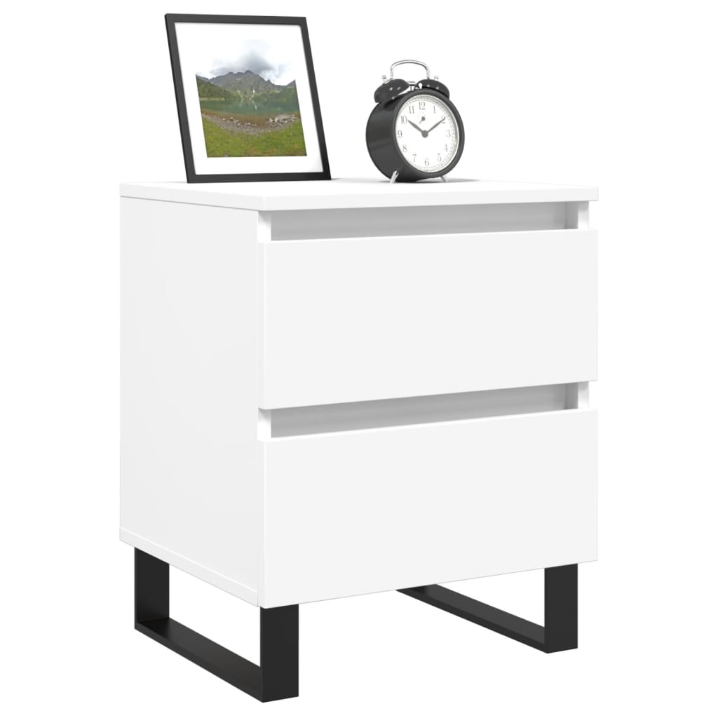 Bedside Cabinet White 40x35x50 cm Engineered Wood