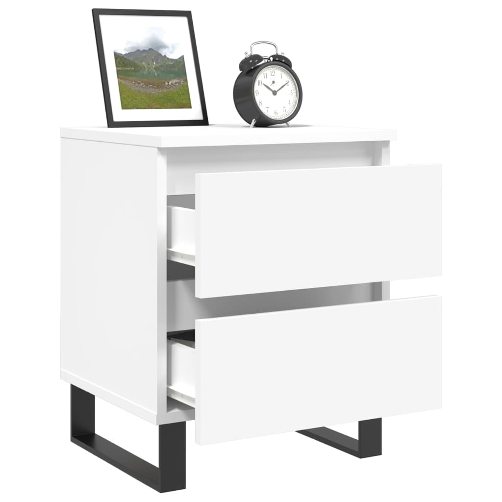 Bedside Cabinet White 40x35x50 cm Engineered Wood