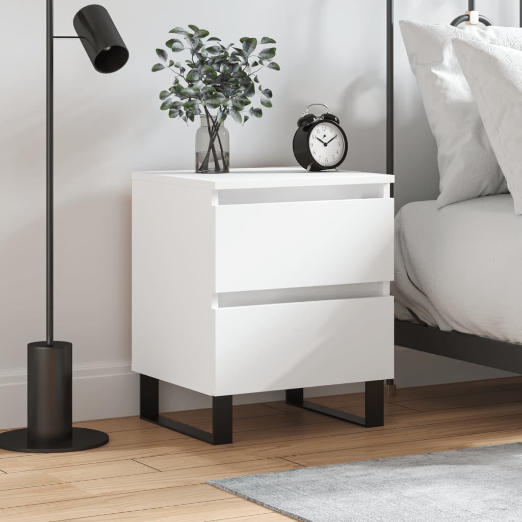 Bedside Cabinet White 40x35x50 cm Engineered Wood