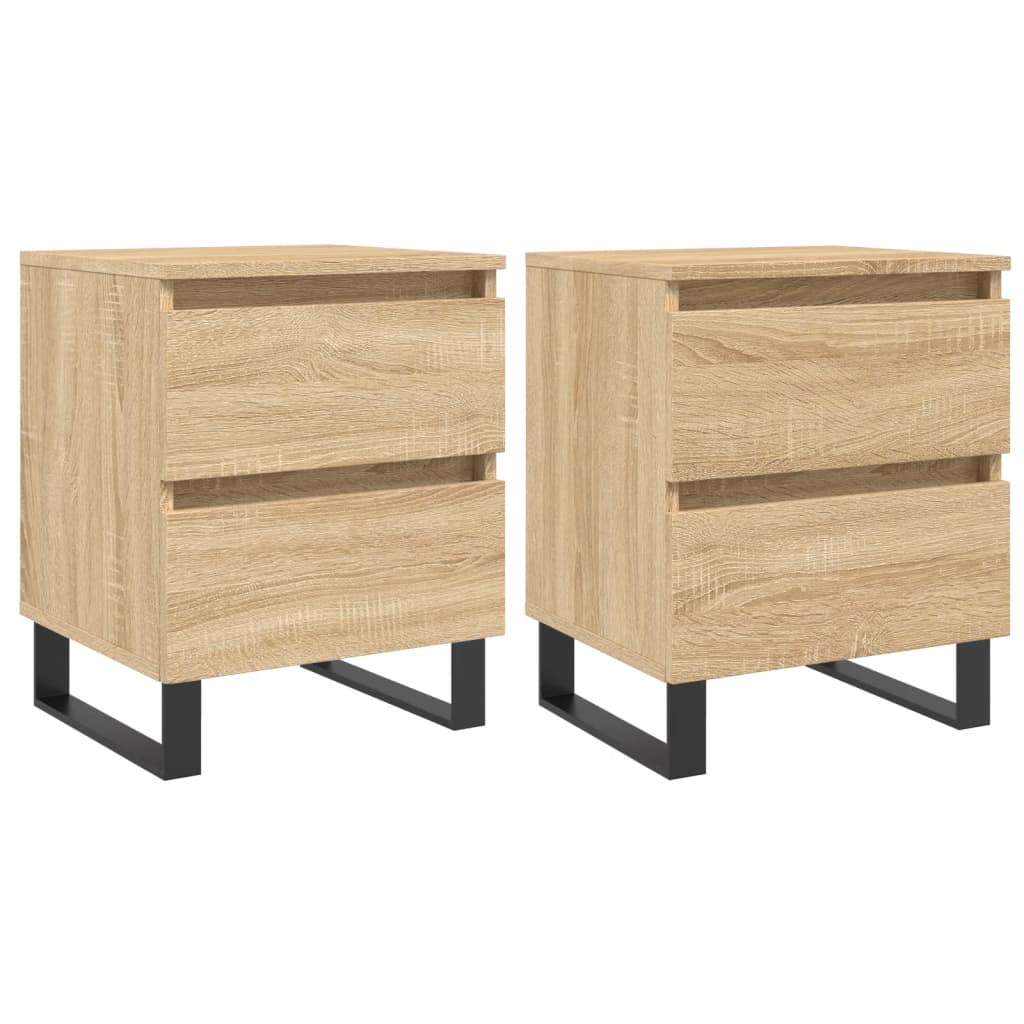 Bedside Cabinets 2 pcs Sonoma Oak 40x35x50 cm Engineered Wood