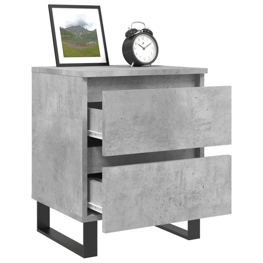 Bedside Cabinet Concrete Grey 40x35x50 cm Engineered Wood