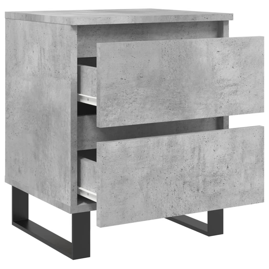 Bedside Cabinet Concrete Grey 40x35x50 cm Engineered Wood
