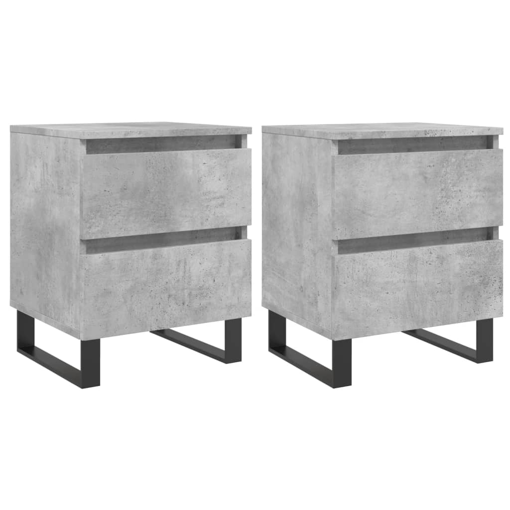 Bedside Cabinets 2 pcs Concrete Grey 40x35x50 cm Engineered Wood