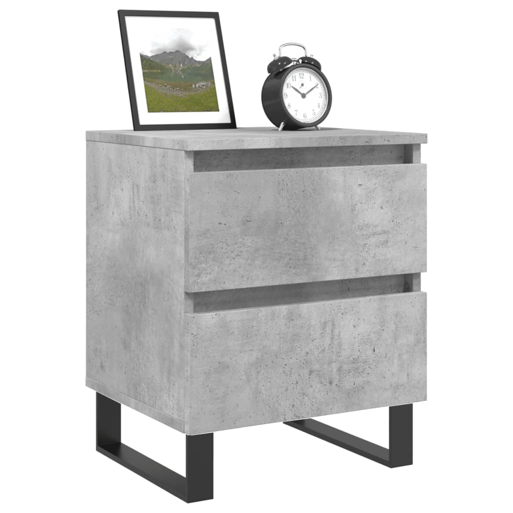 Bedside Cabinets 2 pcs Concrete Grey 40x35x50 cm Engineered Wood