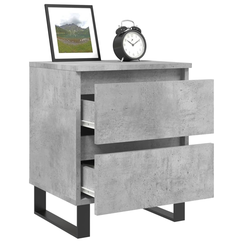 Bedside Cabinets 2 pcs Concrete Grey 40x35x50 cm Engineered Wood
