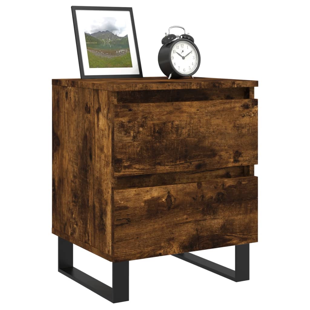Bedside Cabinet Smoked Oak 40x35x50 cm Engineered Wood
