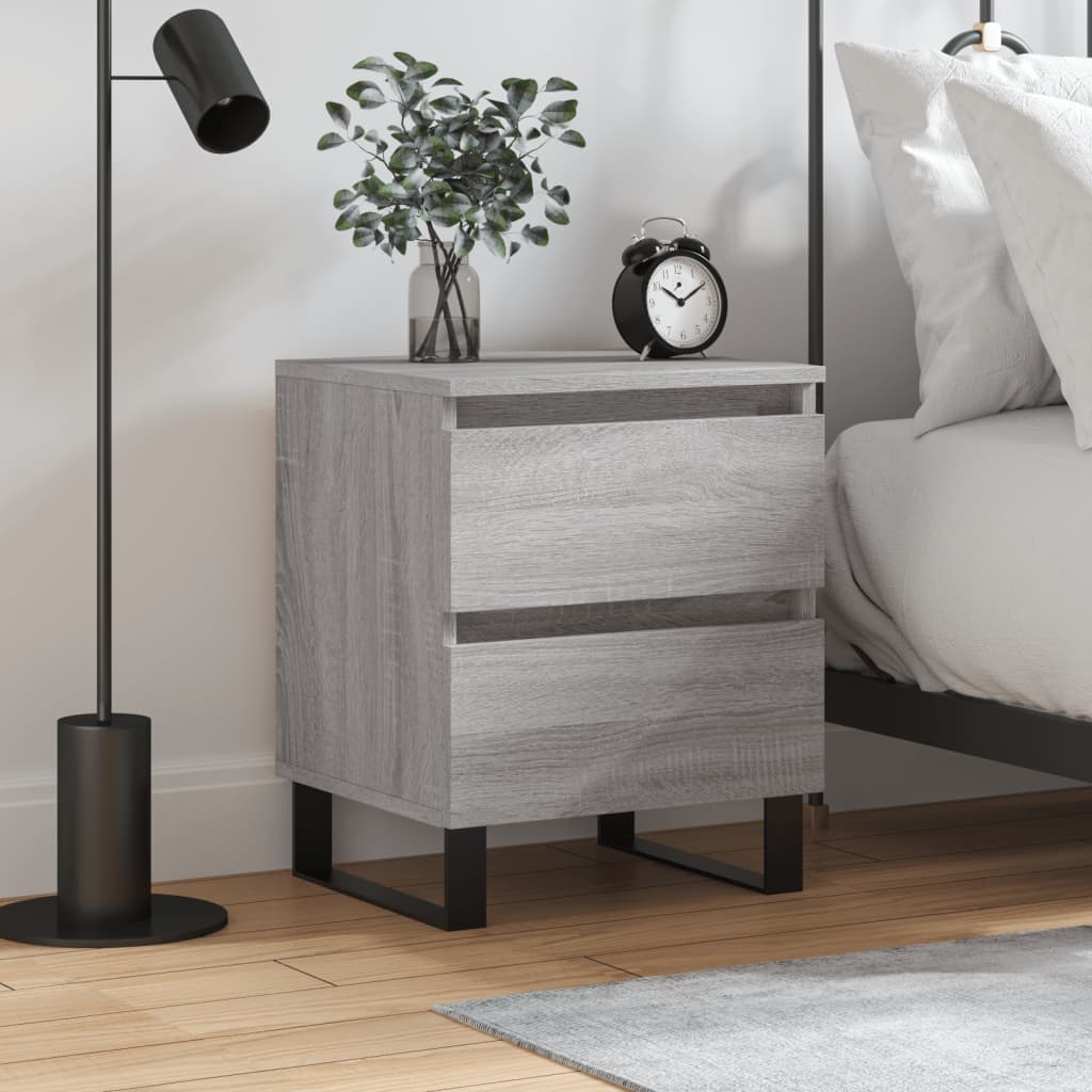 Bedside Cabinet Grey Sonoma 40x35x50 cm Engineered Wood