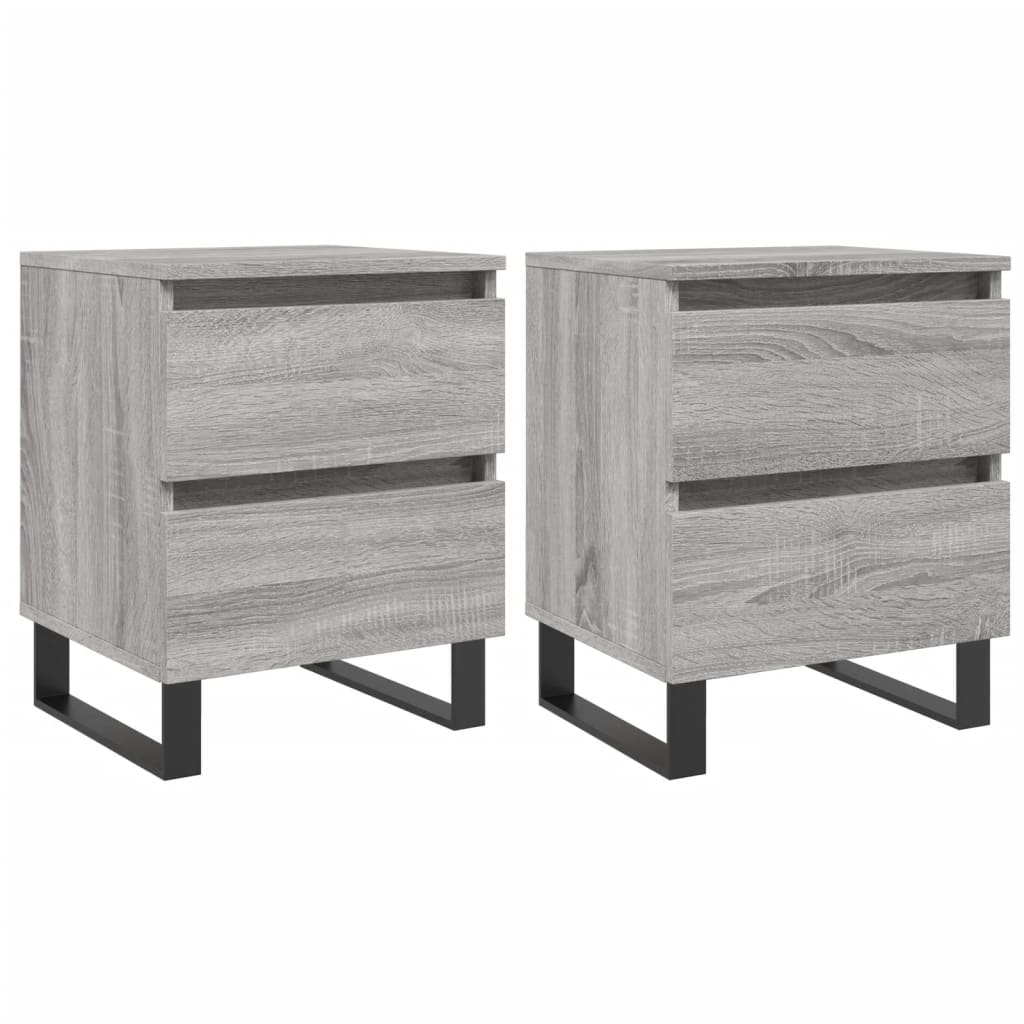 Bedside Cabinets 2 pcs Grey Sonoma 40x35x50 cm Engineered Wood