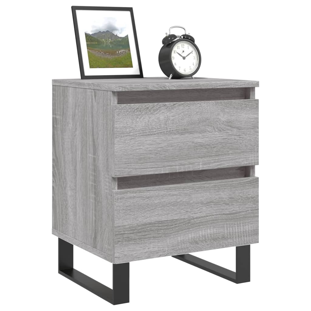 Bedside Cabinets 2 pcs Grey Sonoma 40x35x50 cm Engineered Wood