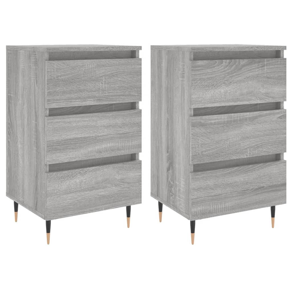Bedside Cabinets 2 pcs Grey Sonoma 40x35x69 cm Engineered Wood