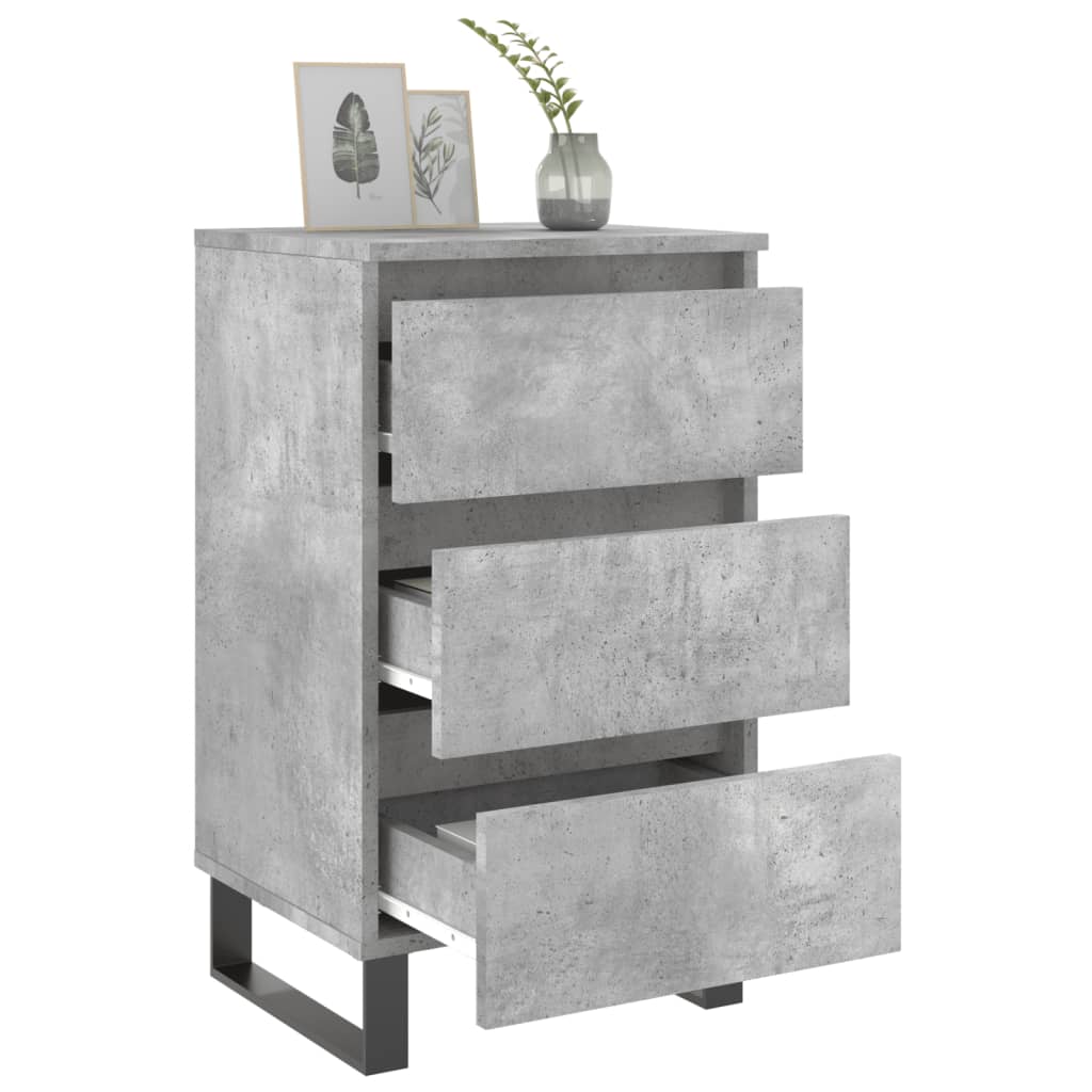 Bedside Cabinets 2 pcs Concrete Grey 40x35x69 cm Engineered Wood