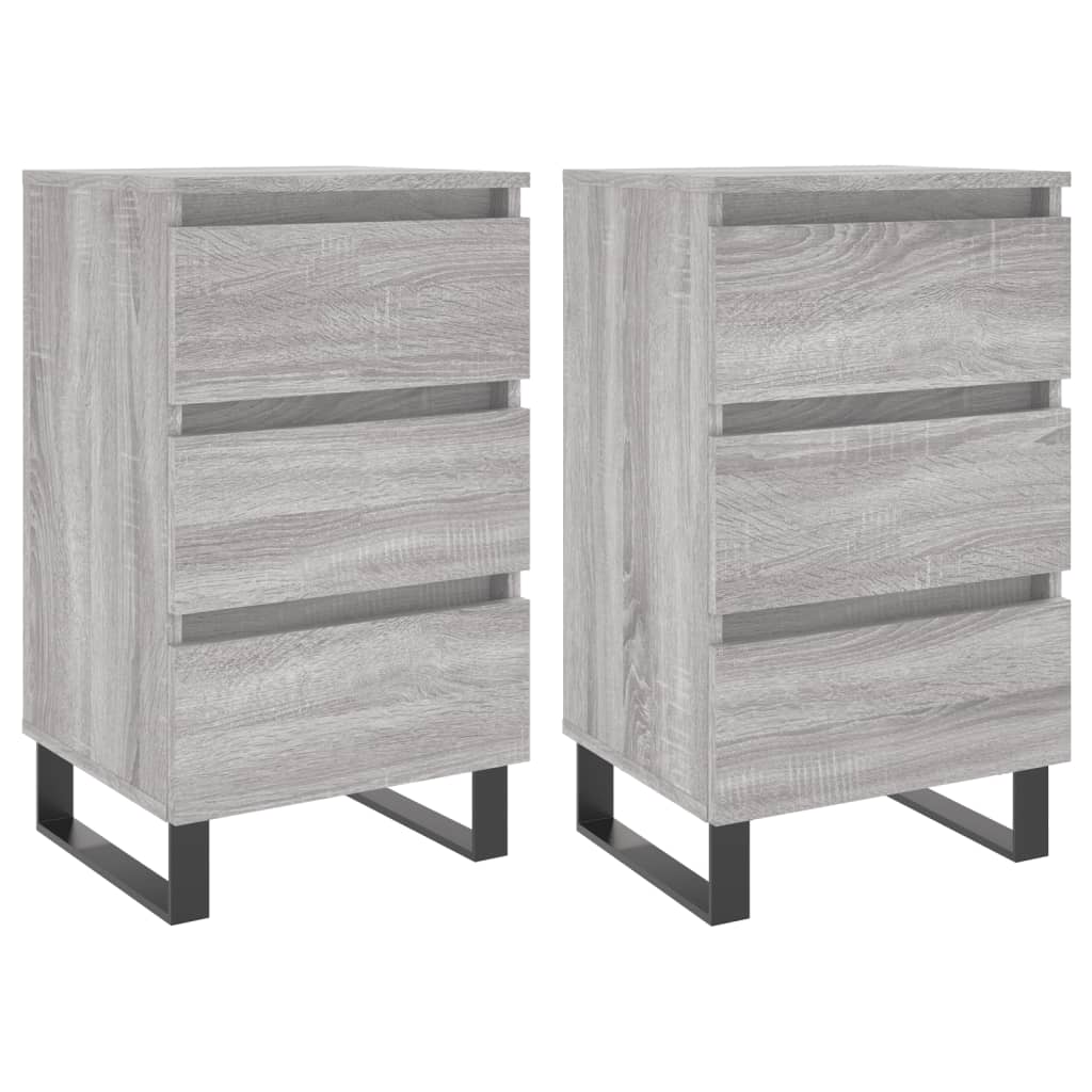 Bedside Cabinets 2 pcs Grey Sonoma 40x35x69 cm Engineered Wood