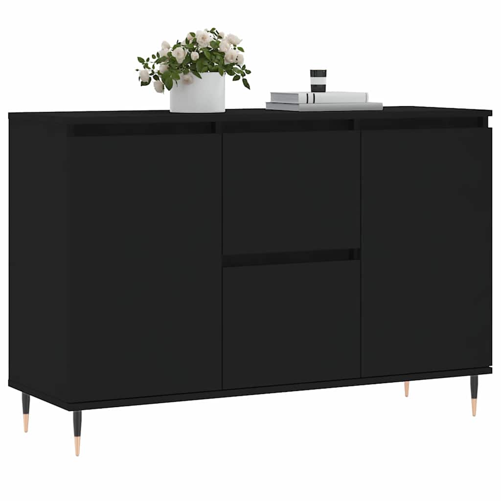 Sideboard Black 101.5x35x70 cm Engineered Wood