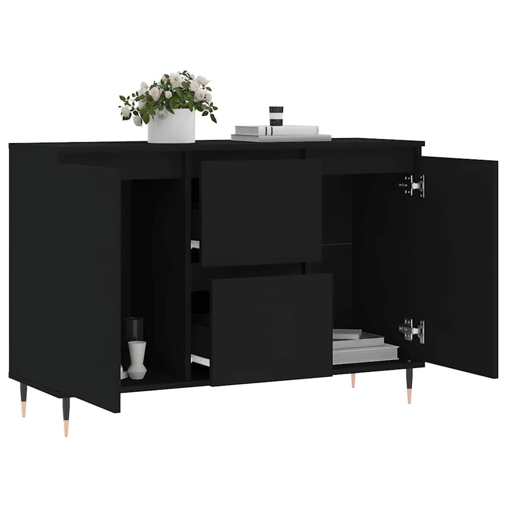 Sideboard Black 101.5x35x70 cm Engineered Wood