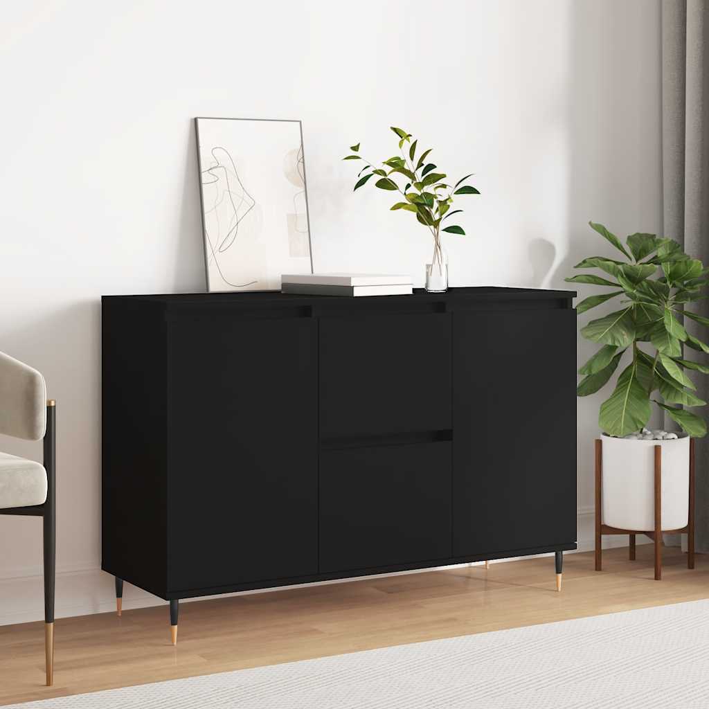 Sideboard Black 101.5x35x70 cm Engineered Wood