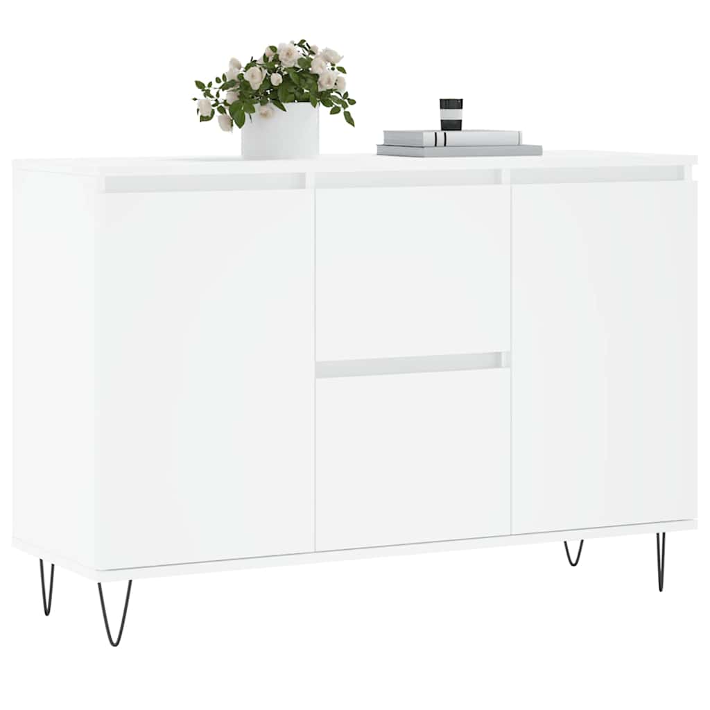 Sideboard White 101.5x35x70 cm Engineered Wood