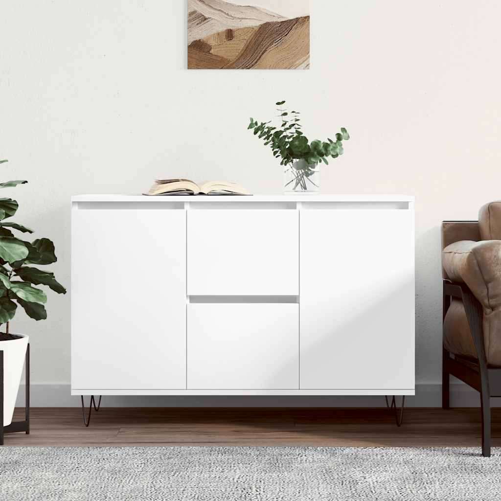 Sideboard White 101.5x35x70 cm Engineered Wood
