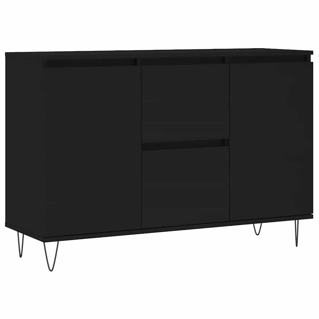 Sideboard Black 101.5x35x70 cm Engineered Wood