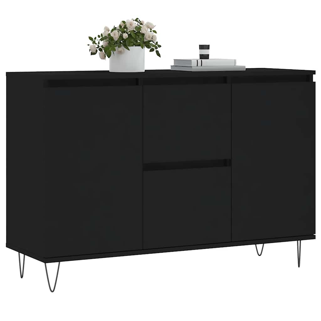 Sideboard Black 101.5x35x70 cm Engineered Wood