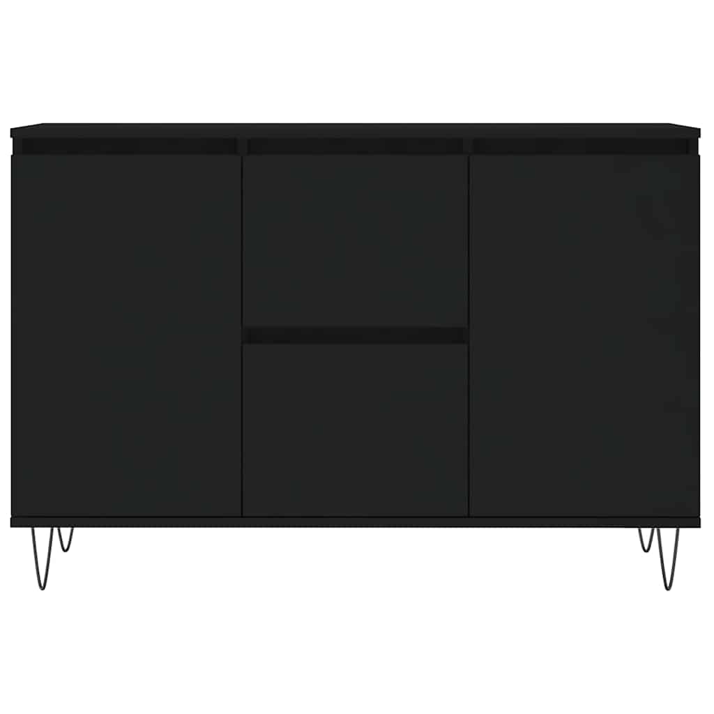 Sideboard Black 101.5x35x70 cm Engineered Wood
