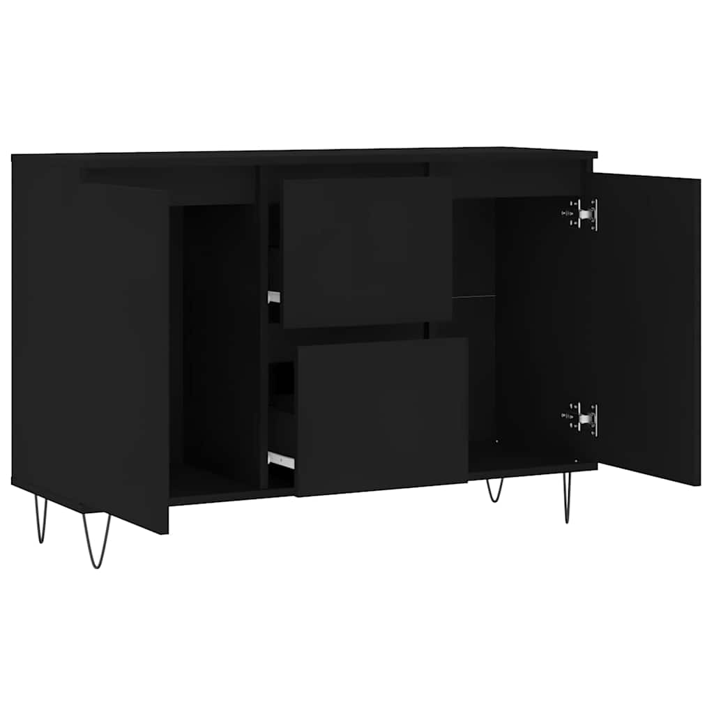 Sideboard Black 101.5x35x70 cm Engineered Wood