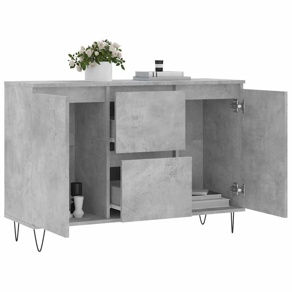 Sideboard Concrete Grey 101.5x35x70 cm Engineered Wood