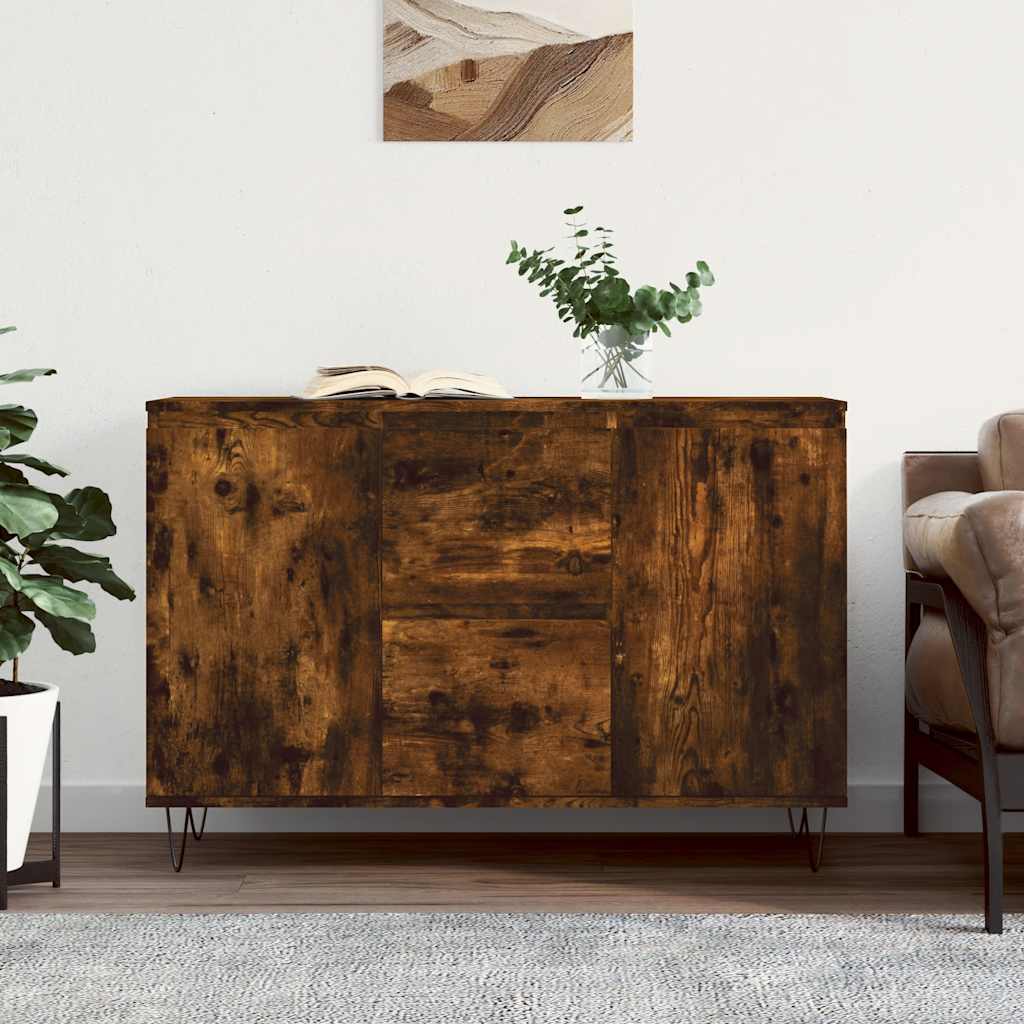 Sideboard Smoked Oak 101.5x35x70 cm Engineered Wood