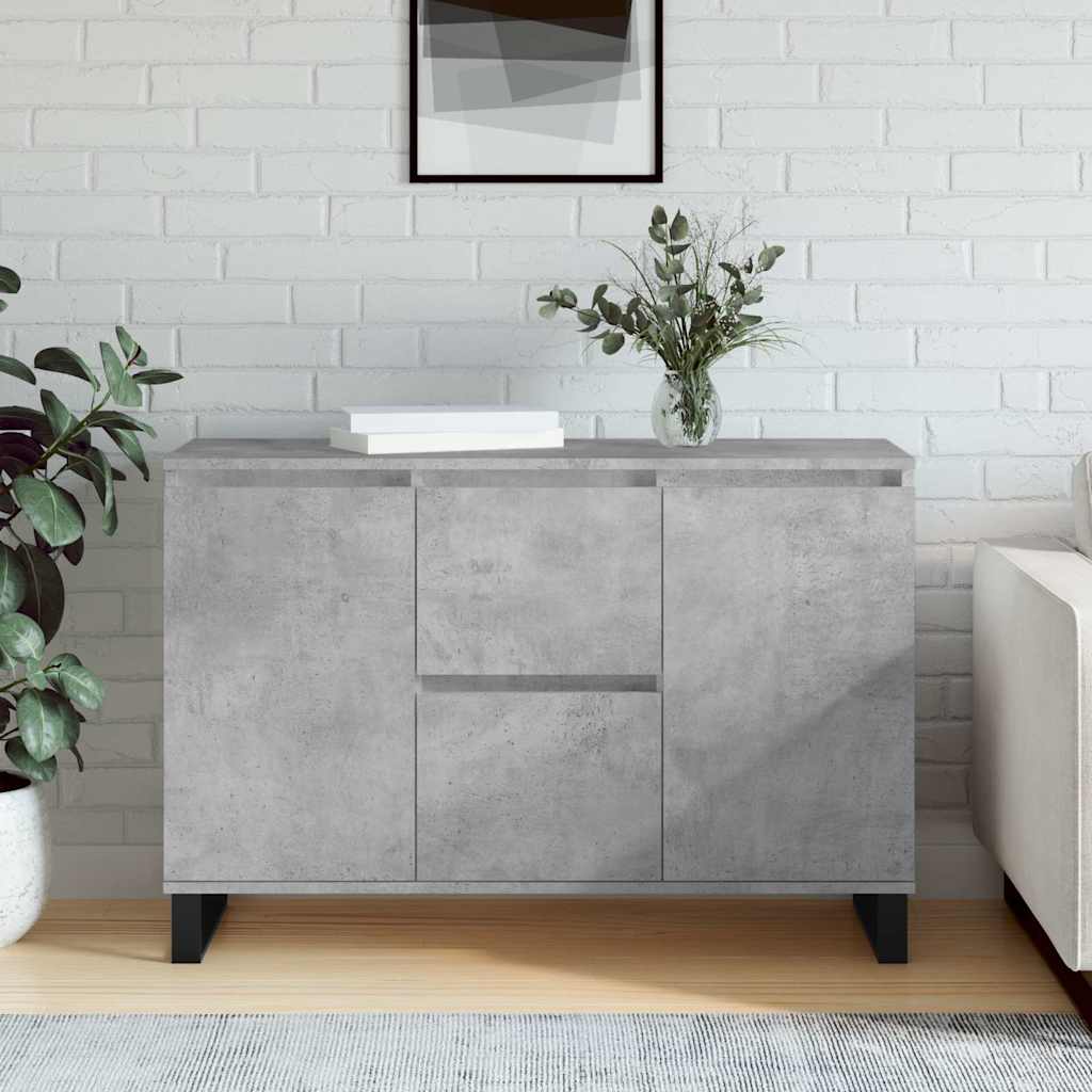 Sideboard Concrete Grey 101.5x35x70 cm Engineered Wood