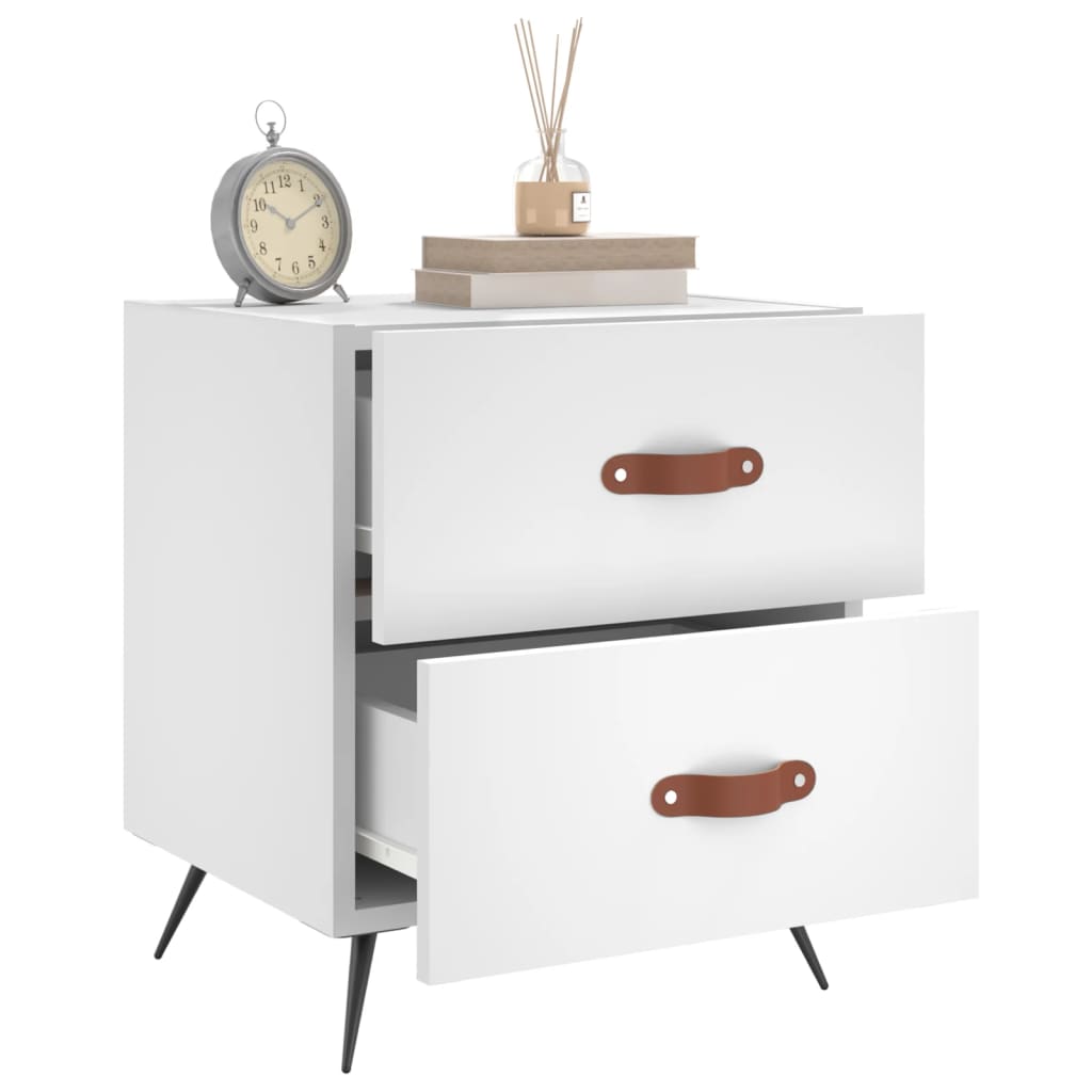 Bedside Cabinet White 40x35x47.5 cm Engineered Wood