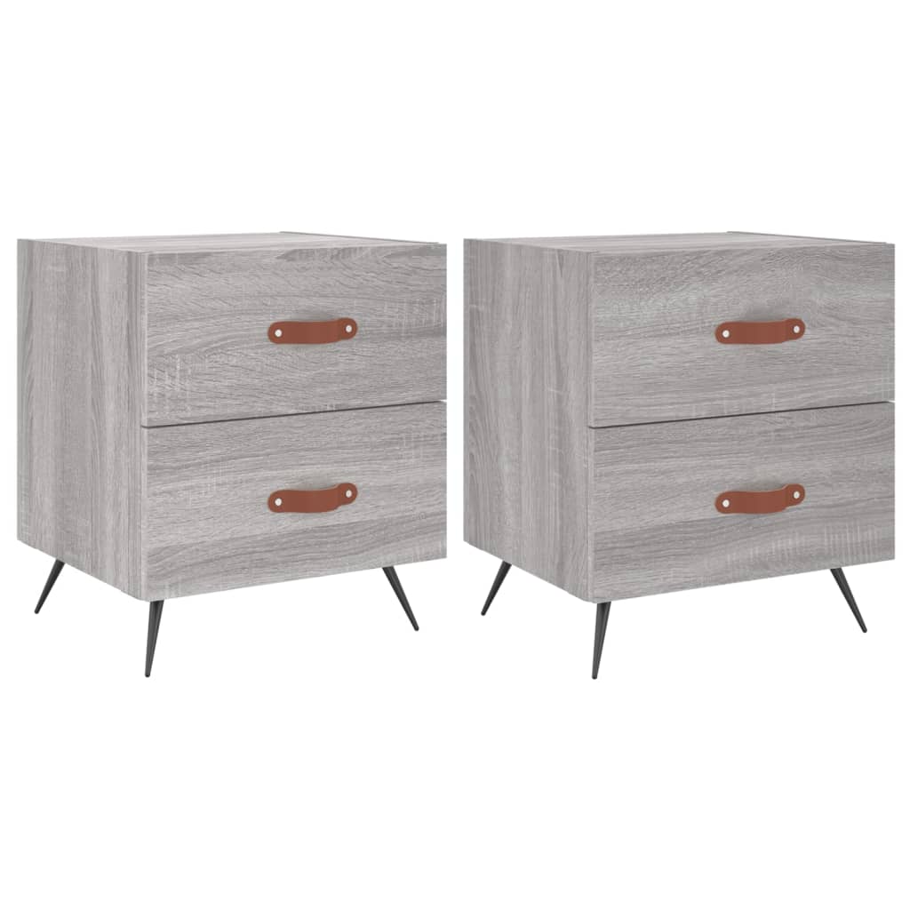 Bedside Cabinets 2 pcs Grey Sonoma 40x35x47.5 cm Engineered Wood