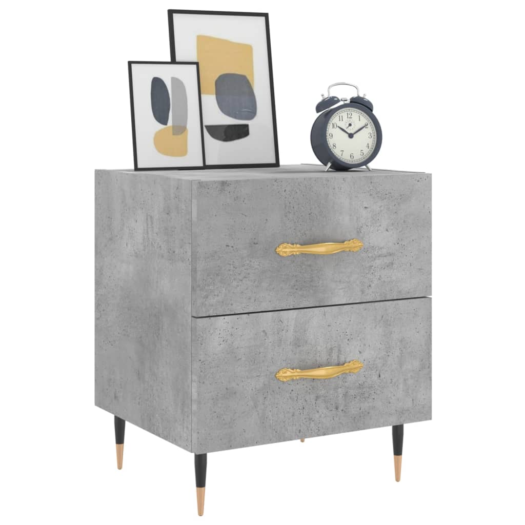 Bedside Cabinet Concrete Grey 40x35x47.5 cm Engineered Wood