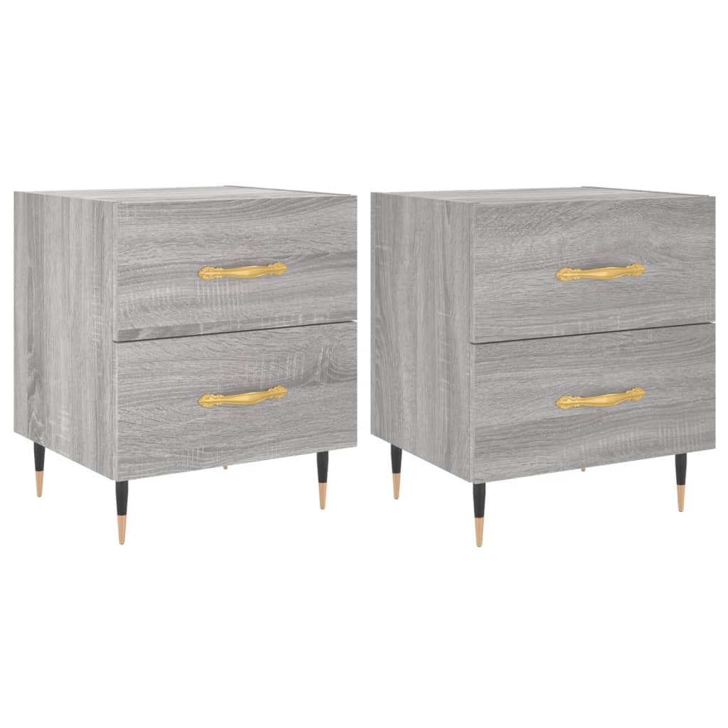 Bedside Cabinets 2 pcs Grey Sonoma 40x35x47.5 cm Engineered Wood