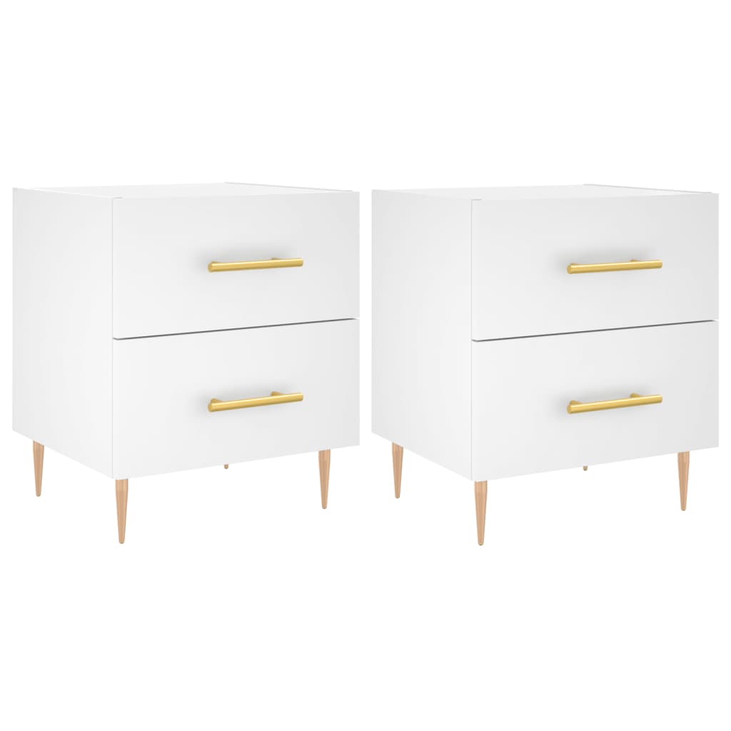 Bedside Cabinets 2 pcs White 40x35x47.5 cm Engineered Wood