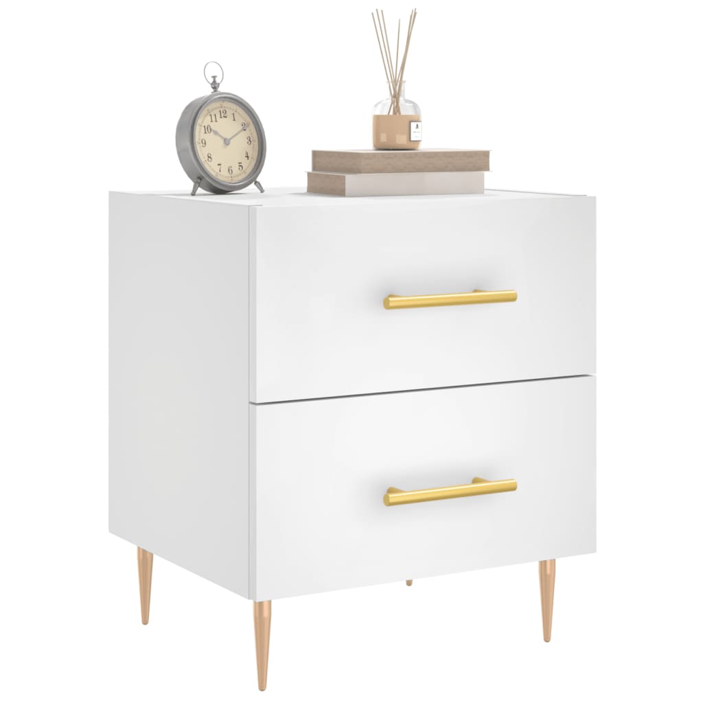 Bedside Cabinets 2 pcs White 40x35x47.5 cm Engineered Wood