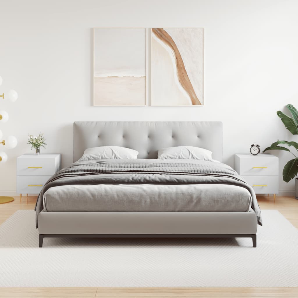 Bedside Cabinets 2 pcs White 40x35x47.5 cm Engineered Wood